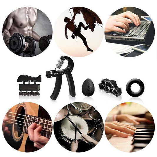 Hand Grip Strengthener Kit (5 Pack)Forearm Grip FitBeast Adjustable Resistance Hand Gripper,Finger Exerciser, Boys Gifts. Finger Stretcher,Grip Ring Stress Relief Grip Ball For Athletes,Portable Home Gym Hand Strength Training Tool handgripper