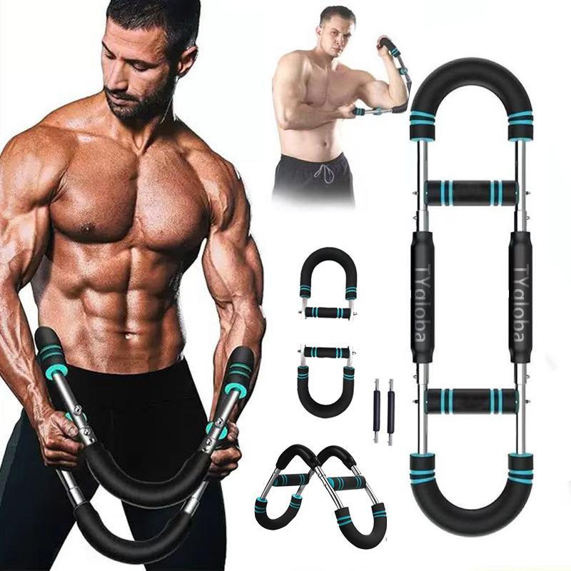 Arm Chest Trainer, 60-110lbs Portable Adjustable ResistanceBar for Triceps, Biceps, Forearms & Home Workout
