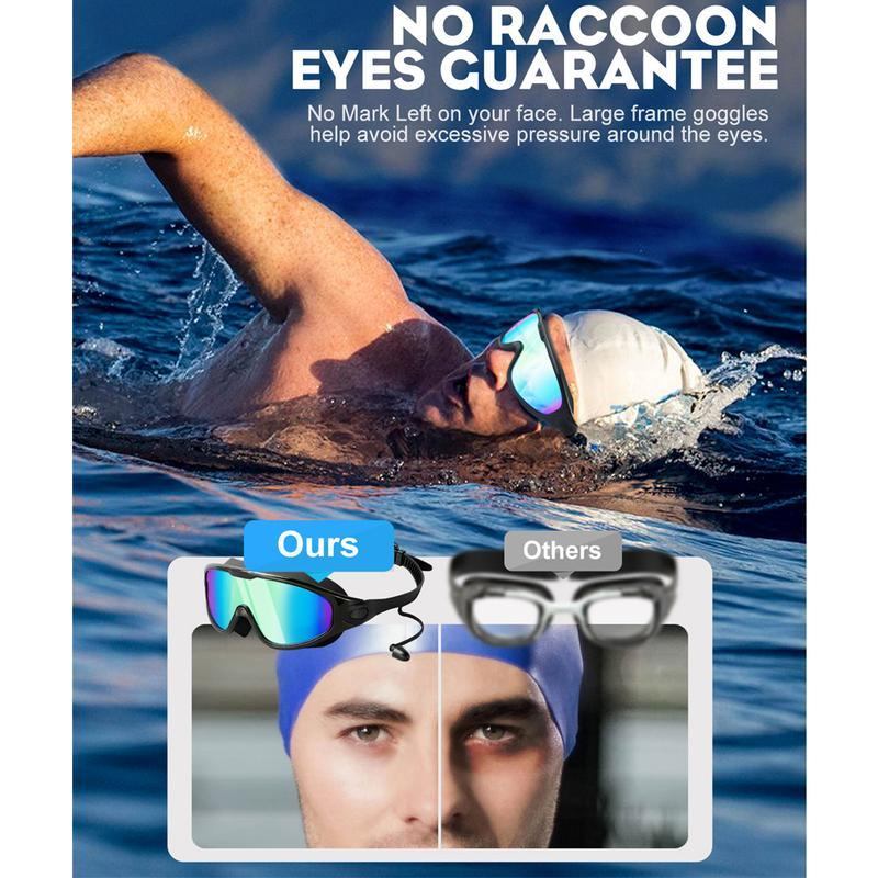Swim Goggles 2 Pack  Adjust for Kids Men Women, No Leaking 180° Swim Glasses, Easy to Wear, Wide View, Anti-Fog, UV Protection, Comfortable Fit, Suitable for Men Women Kids