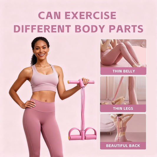 Multifunction Pedal Resistance Trainer with 6 Tubes – Stronger Resistance for Effective Training, Portable Foot Pedal Exerciser for Full-Body Home Workout, Stretching & Fitness Training